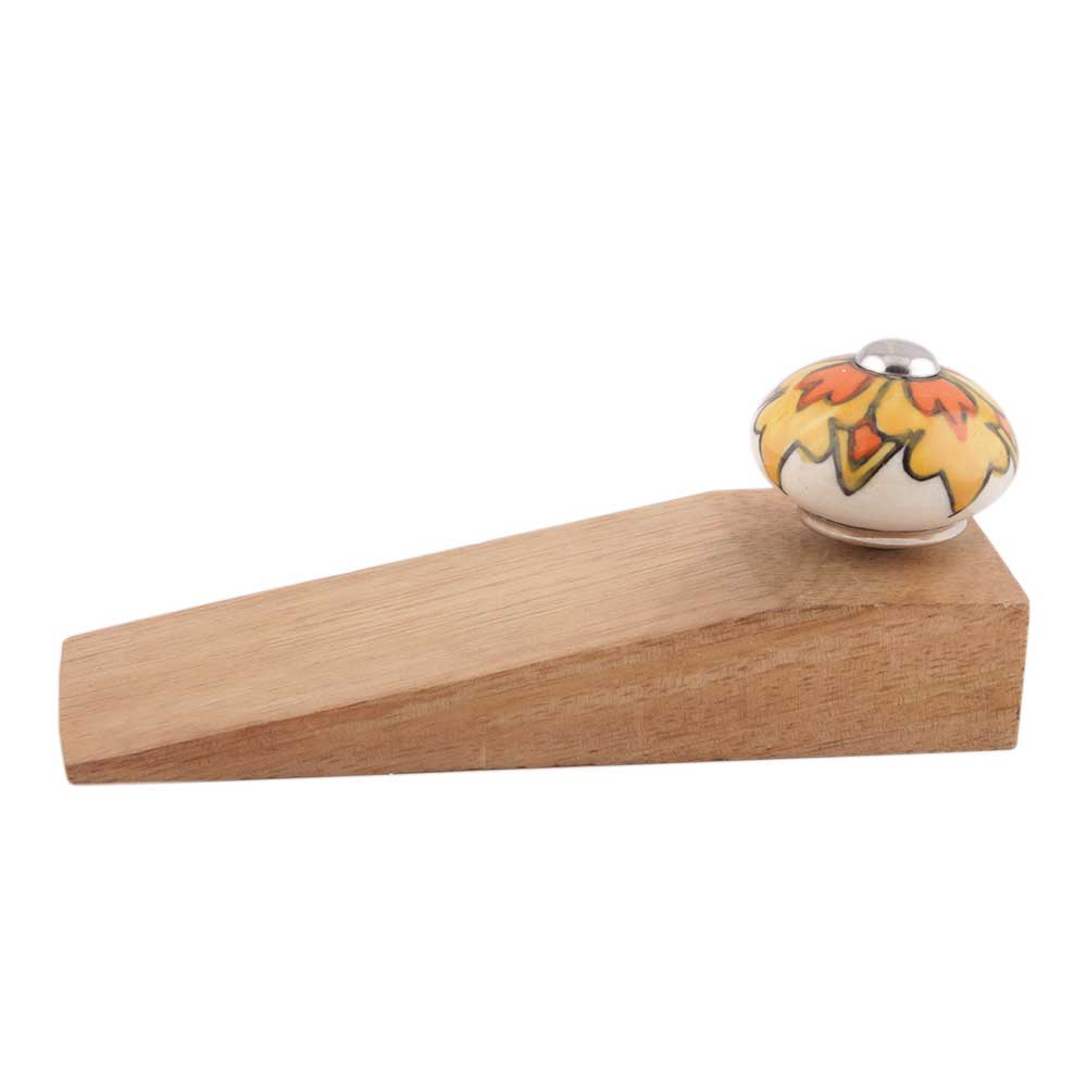 Mustard Ceramic Flower Door Stopper
